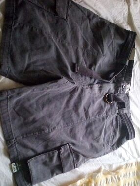 Men's Gray Cargo Shorts with D-Ring Belt